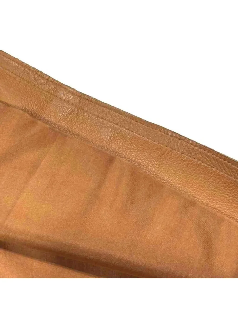 Chanel Leather Skirt Tight Lambskin Knee Length 38 Gold